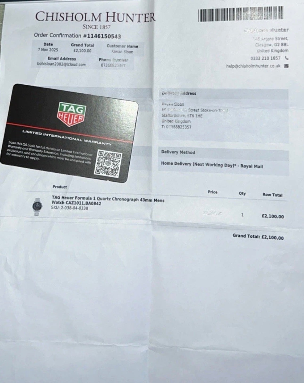 TAG Heuer Formula 1 Chronograph - CAZ1011