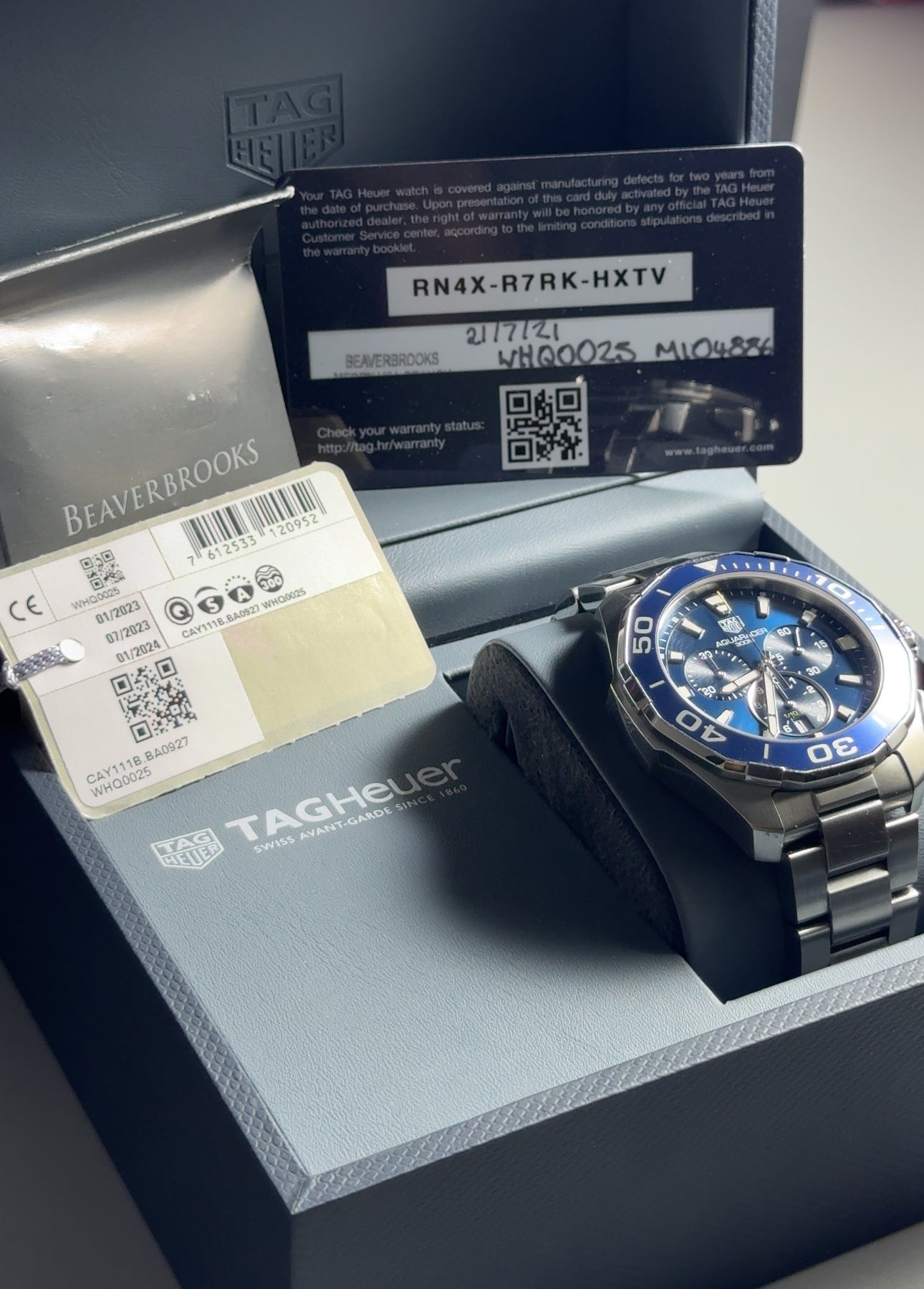 Tag Heuer Men's Aquaracer Quartz Chronograph Blue Watch CAY111B.BA0927